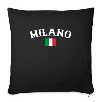 Milan, Italie, Drapeau italien, Italien - Housse de coussin décorative 45 x 45 cm - noir - Devant