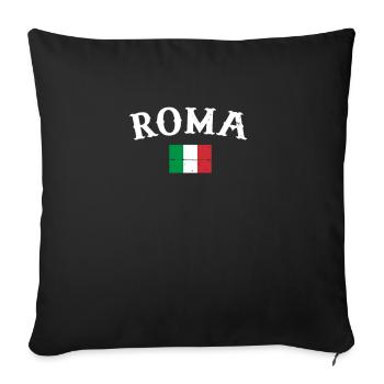 Roma Vintage Italie Drapeau Italien Italien - Housse de coussin décorative 45 x 45 cm - noir - Devant