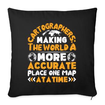 Cartographes - Housse de coussin décorative 45 x 45 cm - noir - Devant