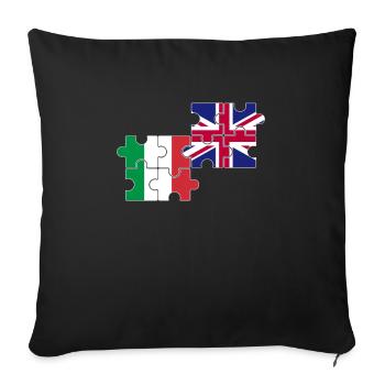 Italy UK Flag British Italian - Sofa pillowcase 17,3'' x 17,3'' (45 x 45 cm) - black - Front