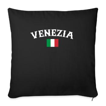 Vénétie Italie Drapeau italien Italien - Housse de coussin décorative 45 x 45 cm - noir - Devant