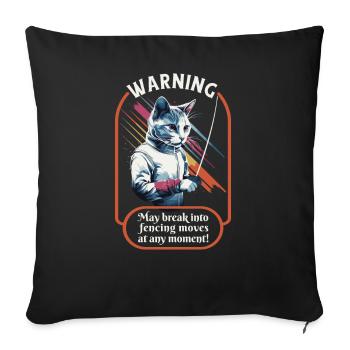 Cats, fencers, gamers, funny fencing, sports, cats - Sofa pillowcase 17,3'' x 17,3'' (45 x 45 cm) - black - Front