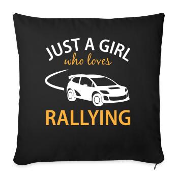Rallye de voitures de course Dire cadeau Dames Filles - Housse de coussin décorative 45 x 45 cm - noir - Devant
