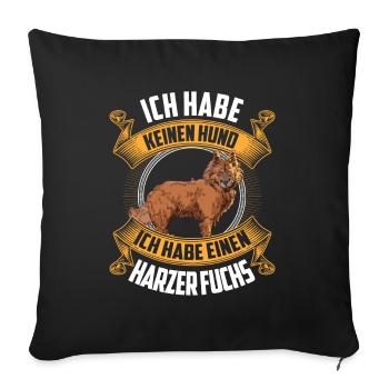 Harzer Fuchs kein Hund altdeutscher Hütefuchs - Sofakissenbezug 45 x 45 cm - Schwarz - Vorne