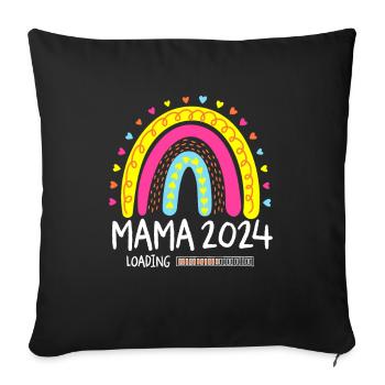 Mama 2024 Loading - Sofakissenbezug 45 x 45 cm - Schwarz - Vorne