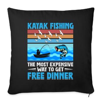 Fishing Kayak Paddling - Sofa pillowcase 17,3'' x 17,3'' (45 x 45 cm) - black - Front