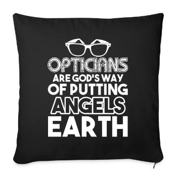 Optician Opticians Angels On Earth - Sofa pillowcase 17,3'' x 17,3'' (45 x 45 cm) - black - Front