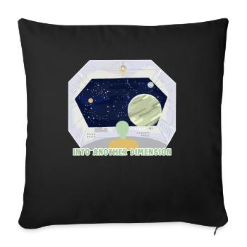 Dans une autre dimension extraterrestre OVNI - Housse de coussin décorative 45 x 45 cm - noir - Devant