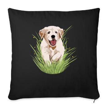 Mâle à quatre pattes Wauwau Dog Owner Golden - Housse de coussin décorative 45 x 45 cm - noir - Devant