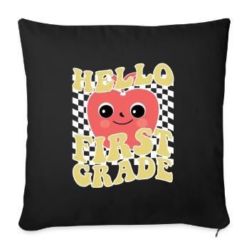 Hello 1st Grade Back To School First Day - Sofa pillowcase 17,3'' x 17,3'' (45 x 45 cm) - black - Front