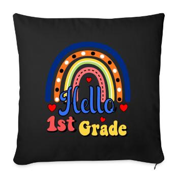 Hello 1st Grade Back To School First Day - Sofa pillowcase 17,3'' x 17,3'' (45 x 45 cm) - black - Front
