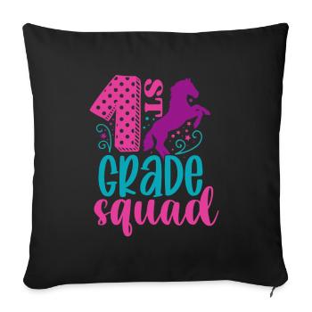 Bonjour 1ère année de rentrée scolaire Premier jour - Housse de coussin décorative 45 x 45 cm - noir - Devant