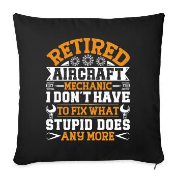 Love Airplane aviation - Sofa pillowcase 17,3'' x 17,3'' (45 x 45 cm) - black - Front
