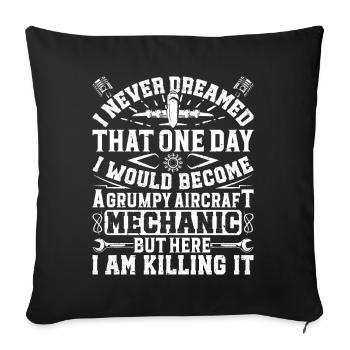 Love Airplane aviation - Sofa pillowcase 17,3'' x 17,3'' (45 x 45 cm) - black - Front