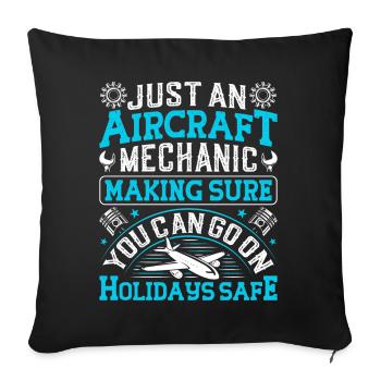 Love Airplane aviation - Sofa pillowcase 17,3'' x 17,3'' (45 x 45 cm) - black - Front