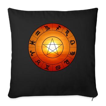 Sun with zodiac sign - sunset - Sofa pillowcase 17,3'' x 17,3'' (45 x 45 cm) - black - Front