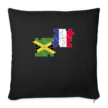 Jamaica France Flag French Jamaican - Sofa pillowcase 17,3'' x 17,3'' (45 x 45 cm) - black - Front