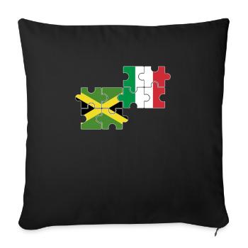Jamaica Italy Flag Italian Jamaican - Sofa pillowcase 17,3'' x 17,3'' (45 x 45 cm) - black - Front