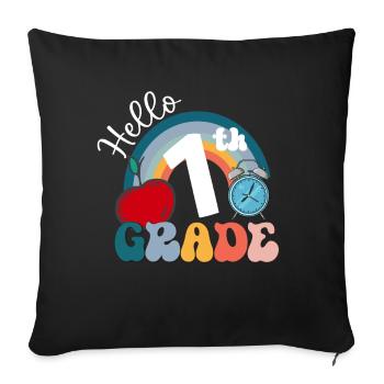 Hello 1st Grade Back To School First Day - Sofa pillowcase 17,3'' x 17,3'' (45 x 45 cm) - black - Front