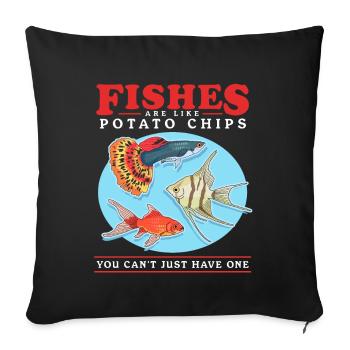 Aquarium Aquarist Aquaristics Ornamental Fish Gift - Sofa pillowcase 17,3'' x 17,3'' (45 x 45 cm) - black - Front