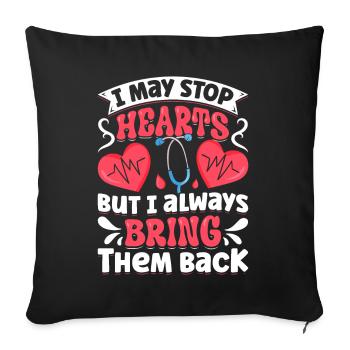 Conception d’infirmière auxiliaire - Housse de coussin décorative 45 x 45 cm - noir - Devant