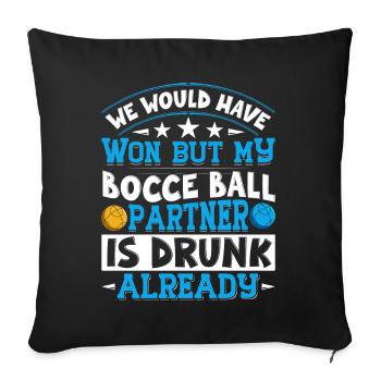 Funny Bocce Game - Sofa pillowcase 17,3'' x 17,3'' (45 x 45 cm) - black - Front