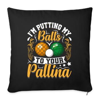 Funny Bocce Game - Sofa pillowcase 17,3'' x 17,3'' (45 x 45 cm) - black - Front