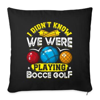 Jeu de pétanque amusant - Housse de coussin décorative 45 x 45 cm - noir - Devant