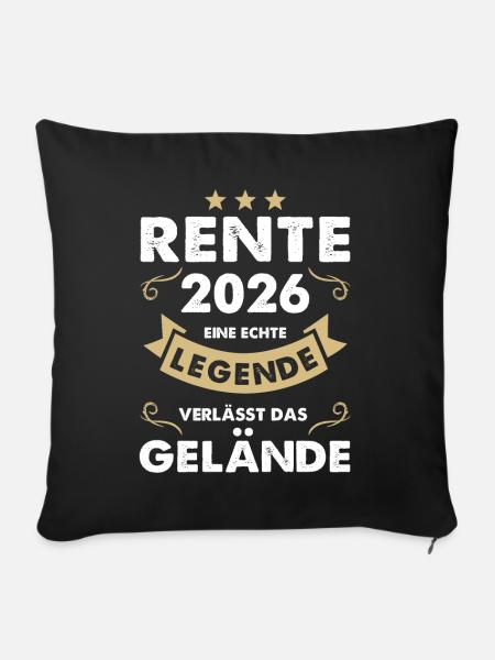 RENTE 2026 - EINE LEGENDE VERLÄSST DAS GELÄNDE! - Sofakissenbezug 45 x 45 cm - Schwarz