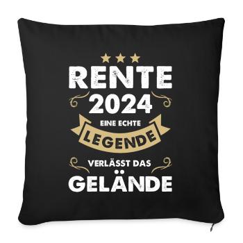 RENTE 2024 - EINE LEGENDE VERLÄSST DAS GELÄNDE! - Sofakissenbezug 45 x 45 cm - Schwarz - Vorne