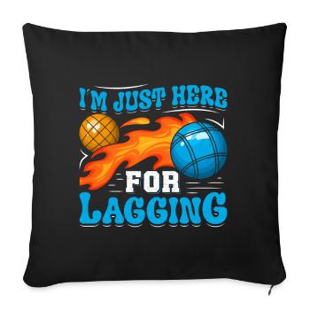 Jeu de pétanque amusant - Housse de coussin décorative 45 x 45 cm - noir - Devant