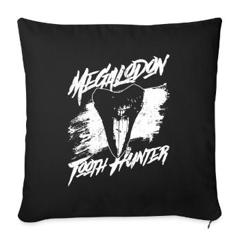Megalodon Tooth Hunter - Requin mégalodon - Housse de coussin décorative 45 x 45 cm - noir - Devant
