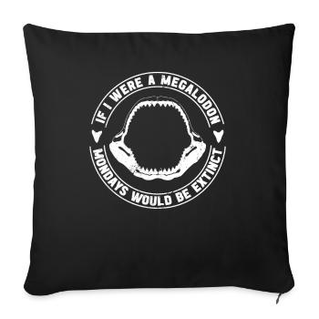 Megalodon Hai Spruch Lustig Kinder - Sofakissenbezug 45 x 45 cm - Schwarz - Vorne