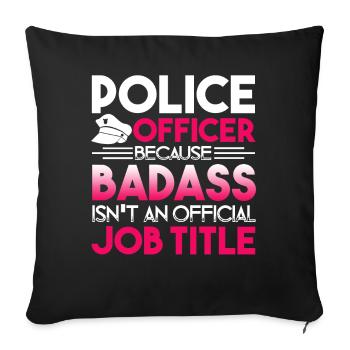 Police Officer Police Officer Job Title - Sofa pillowcase 17,3'' x 17,3'' (45 x 45 cm) - black - Front