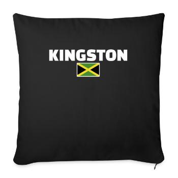 Kingston Jamaïque Drapeau jamaïcain Jamaïcain - Housse de coussin décorative 45 x 45 cm - noir - Devant