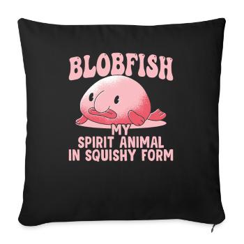 Blobfish Ghost Animal Blobfish Propriétaire Amoureux - Housse de coussin décorative 45 x 45 cm - noir - Devant