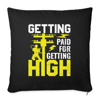 Getting Paid for Getting High - - Sofa pillowcase 17,3'' x 17,3'' (45 x 45 cm) - black - Front
