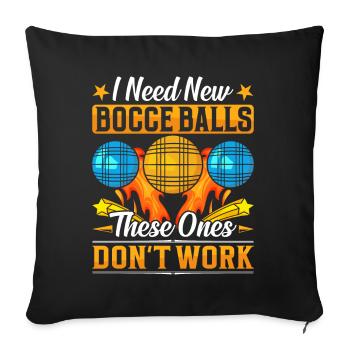 Funny Bocce Game - Sofa pillowcase 17,3'' x 17,3'' (45 x 45 cm) - black - Front