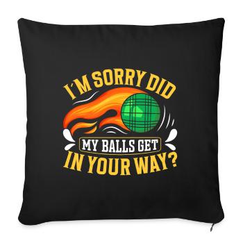 Funny Bocce Game - Sofa pillowcase 17,3'' x 17,3'' (45 x 45 cm) - black - Front
