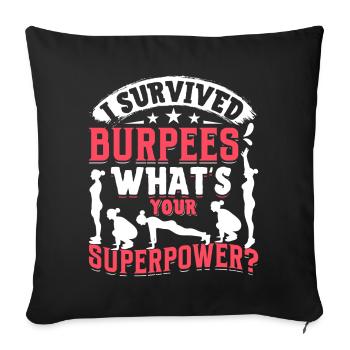 Burpees Exercices Entraînement - Housse de coussin décorative 45 x 45 cm - noir - Devant