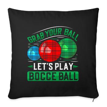 Funny Bocce Game - Sofa pillowcase 17,3'' x 17,3'' (45 x 45 cm) - black - Front