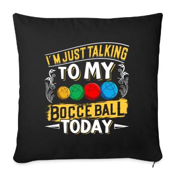 Jeu de pétanque amusant - Housse de coussin décorative 45 x 45 cm - noir - Devant