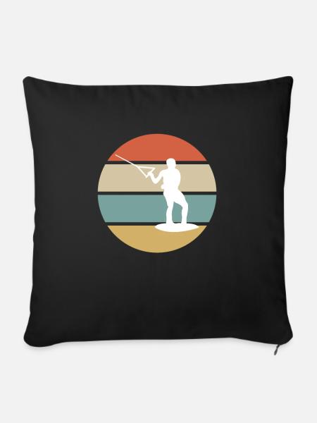 Wakeboarding Retro - Sofakissenbezug 45 x 45 cm - Schwarz