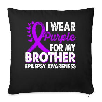 Wear purple for the - Sofa pillowcase 17,3'' x 17,3'' (45 x 45 cm) - black - Front