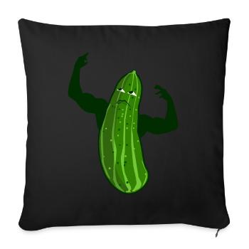 Cucumber Bodybuilding Bodybuilder Cucumber - Sofa pillowcase 17,3'' x 17,3'' (45 x 45 cm) - black - Front