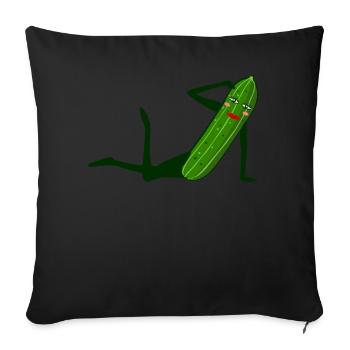 Cucumber Photo Model Model Cucumber - Sofa pillowcase 17,3'' x 17,3'' (45 x 45 cm) - black - Front