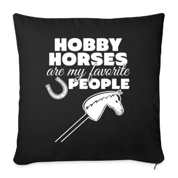 Hobby Horse Riding Rider Hobbyhorse - Housse de coussin décorative 45 x 45 cm - noir - Devant