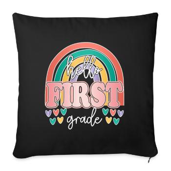 Hello 1st Grade Back To School First Day - Sofa pillowcase 17,3'' x 17,3'' (45 x 45 cm) - black - Front
