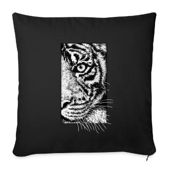 Tiger Illustration Raubkatze Königstiger - Sofa pillowcase 17,3'' x 17,3'' (45 x 45 cm) - black - Front