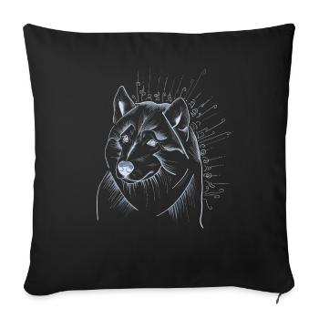Vierbeiner Wauwau Rüde Hundebesitzer Wolfshund - Housse de coussin décorative 45 x 45 cm - noir - Devant